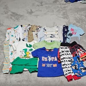 12 Baby Boy Mickey Mouse Summer Clothes Bundle
